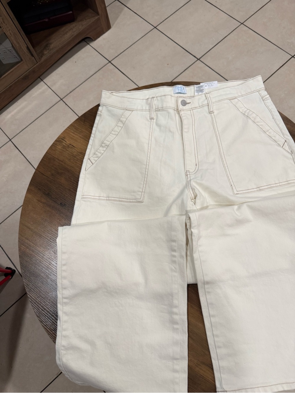Time and Tru Cream Relaxed Fit Jeans
